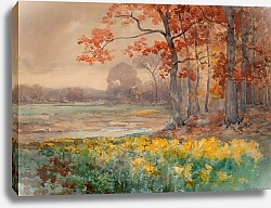 Постер Ондердонк Юлиан Желтые цветы в серый день