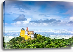 Постер Португалия. Пейзаж с дворцом Пена