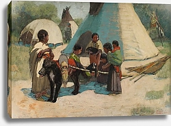 Постер Деминг Эдвин Dog Travois;Blackfoot Camp