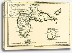 Постер Бонне Чарльз (карты) The Islands of Guadeloupe, Marie-Galante, La Desirade, and the Isles des Saintes