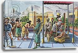 Постер Школа: Английская 20в. King Darius I receiving gifts in one of his palaces