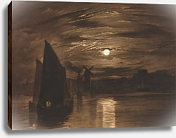 Постер Щорт Фрэнк Moonlight on the Medway at Chatham