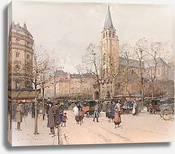 Постер Гальен-Лалу Эжен Vue des boulevards à Saint-Germain-des-Prés