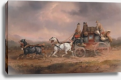 Постер Хендерсон Чарльз Почтовые кареты на дороге - Королевская почта из Лаута в Лондон движется со скоростью