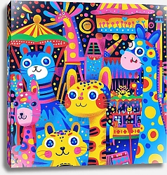 Постер Dotted animals. Animals at the carnival №2