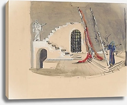 Постер Берар Кристиан Sodome et Gomorrhe – maquette de décor – structure avec escalier, acte 2