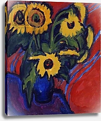 Постер Кирхнер Людвиг Эрнст Sunflowers, 1909-18
