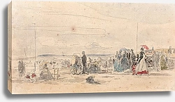 Постер Буден Эжен (Eugene Boudin) Пляжная сцена в Довиле