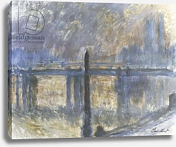 Постер Моне Клод (Claude Monet) Cleopatra's Needle and Charing Cross Bridge; L'Aiguille de Cleopatre et Charing Cross Bridge, 1899-1901