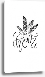 Постер 'Home' - современный каллиграфический плакат в стиле бохо