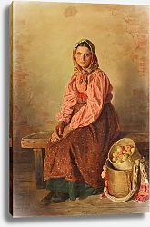 Постер Маковский Владимир Young farmer with a basket of apples