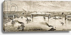Постер Школа: Английская 19в. Steel Bridge Crossing the Mississippi River at St. Louis, c.1874, from 'American Pictures', 1876