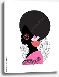 Постер Профиль африканки в розовых тонах 2