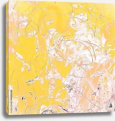 Постер Бело-желтая пастельная абстракция