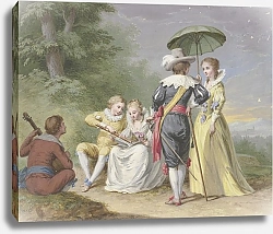 Постер Тишбейн Иоганн Музыкальная компания на опушке леса