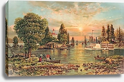 Постер Мелроуз А. A boat-landing-Thousand Islands