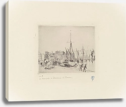 Постер Писсарро Камиль (Camille Pissarro) Le port près la douane à Rouen