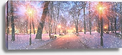 Постер Украина, Киев. Марьинский парк во время ненастной погоды