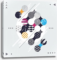 Постер Абстрактная геометрическая композиция с декоративными кругами