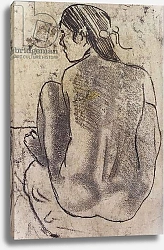 Постер Гоген Поль (Paul Gauguin) Seated Tahitian Nude from the Back, c.1902
