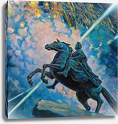 Постер Кустодиев Борис Фейерверк. Медный всадник