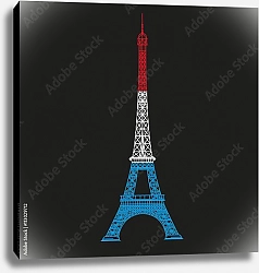 Постер Эйфелева башня в национальных цветах