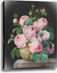 Постер Редюти Пьер Pink Roses in a Vase