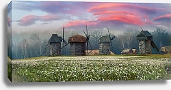 Постер Ветряные мельницы в поле