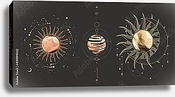 Постер Изображение фаз солнца и луны