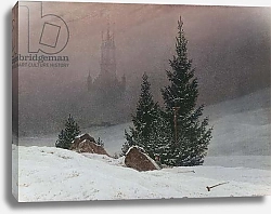 Постер Фридрих Каспар (Caspar David Friedrich) Winter Landscape with a Church, c.1811