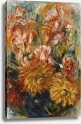 Постер Ренуар Пьер (Pierre-Auguste Renoir) Gladioli in a Blue Vase; Glaieuls dans un Vase Bleu,