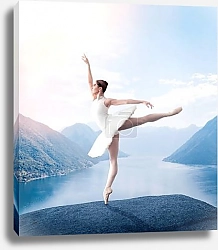 Постер Грация балерина на краю скалы