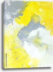 Постер Жёлто-бело-серая абстракция
