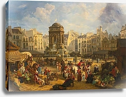 Постер Шалон Джон View Of The Market And Fontaine Des Innocents, Paris
