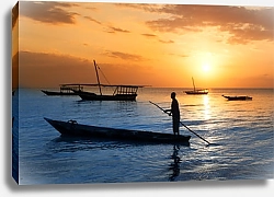 Постер Лодки на побережье Занзибара, Танзания