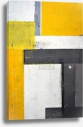 Постер Серо-бело-жёлтая геометрическая абстракция