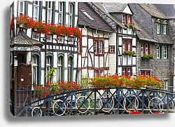 Постер Германия, Моншау. Национальные дома и мост