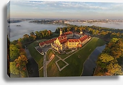 Постер Беларусь. Несвижский замок с птичьего полета