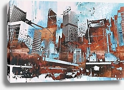 Абстрактная архитектура на холсте на подрамни