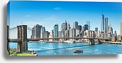 Постер США, Нью-Йорк. Вид на город в безоблачный день
