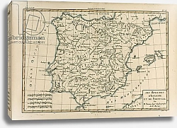 Постер Бонне Чарльз (карты) Spain and Portugal, 1780
