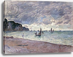 Постер Моне Клод (Claude Monet) Fishing Boats in front of the Beach and Cliffs of Pourville, 1882