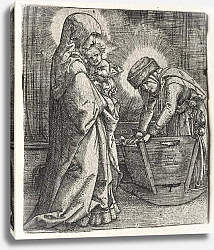 Постер Альтдорфер Альтбрехт The Virgin with the Child and St. Anne at the Cradle