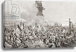 Постер The angry Paris mob burning the royal throne at the July Column during the Paris Revolution of 1848