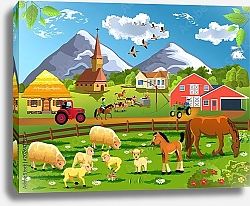Постер Ферма с домашними животными