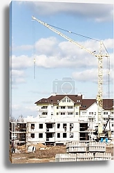 Постер Новостройка и башенный кран