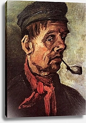 Постер Ван Гог Винсент (Vincent Van Gogh) Портрет крестьянина с трубкой