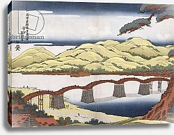 Постер Кэйсай Эйсэн Kintai Bridge at Iwokuni in Suo Province
