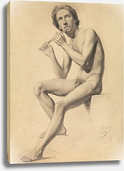 Постер Бретон Жюль Seated male nude