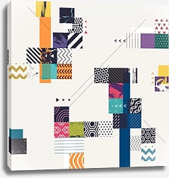 Постер Абстрактная многоцветная геометрическая композиция 3